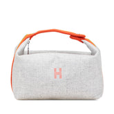 エルメス ブリッド ア ブラックGM ハンドバッグ ポーチ ロカバール グリスフランネル ウール コットン レディース HERMES 【中古】